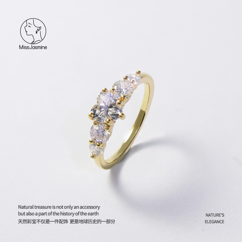 925银戒指 【心动指南】原创设计 0.8克拉莫桑钻戒指925银