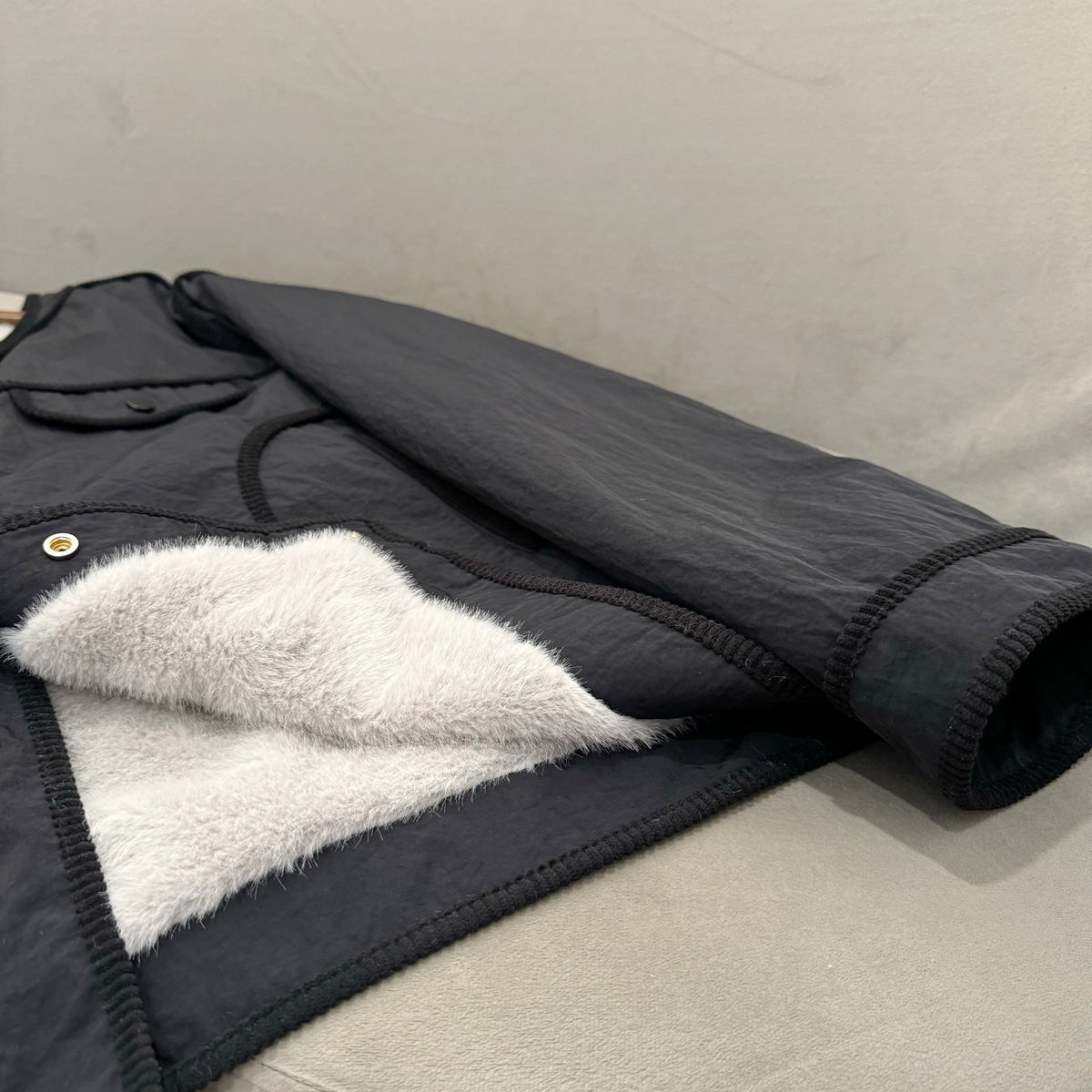 时尚简约休闲圆领座山雕加绒夹克潮牌INS男士冬季宽松保暖外套