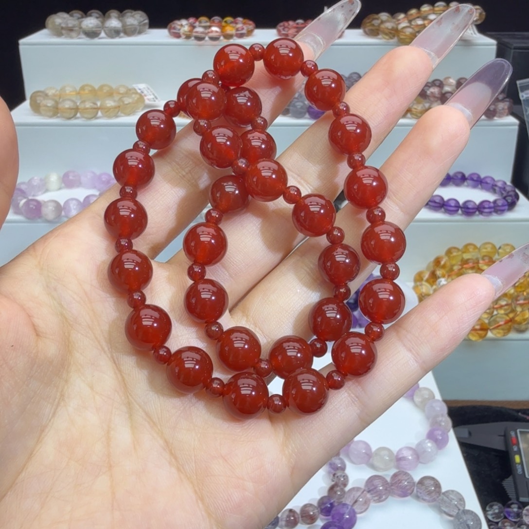 芙蓉石手链未镶嵌玛瑙