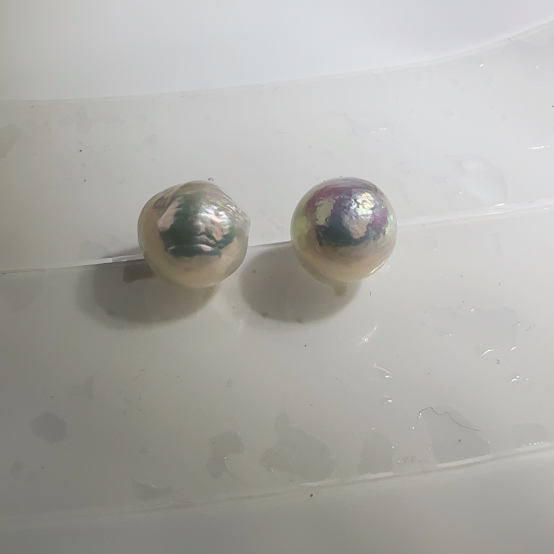 淡水珍珠耳饰银S925镶嵌