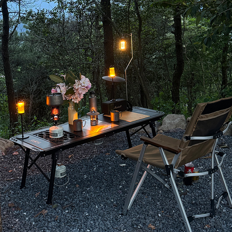 户外露营铝合金五单元IGT5多功能组合升降桌露营便携野餐烧烤