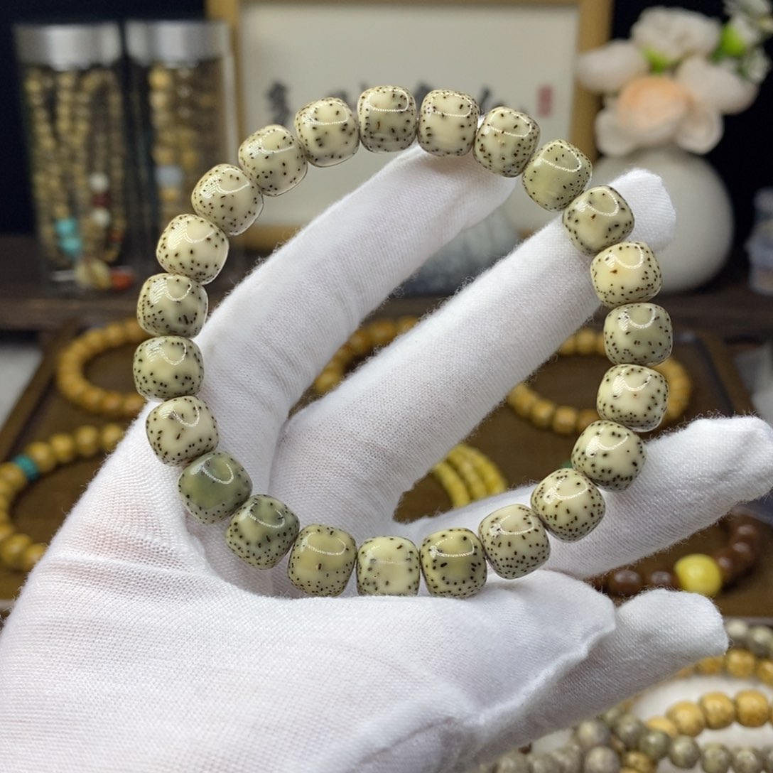 星月菩提手串王**?银标款10/9留白月朗星稀石玉