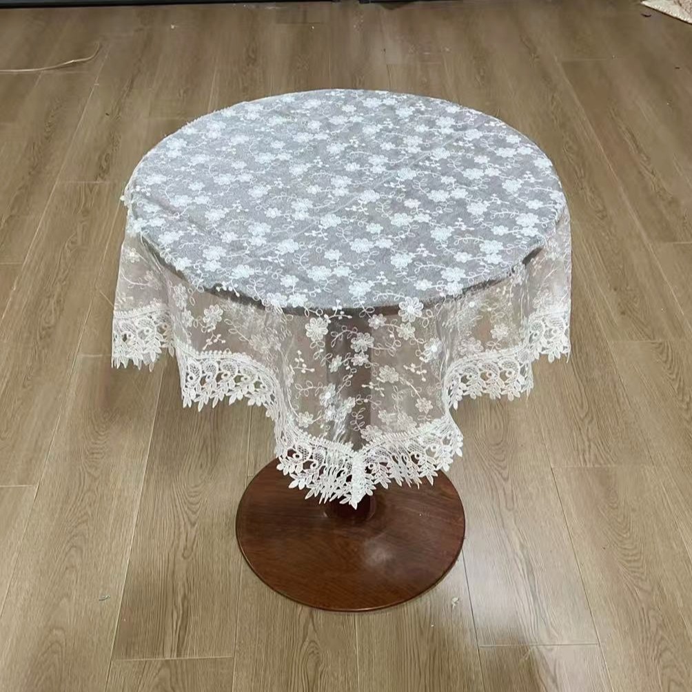 B52 雪纱白色小花 (60X60cm方）床头柜，沙发扶手，微波炉烤箱盖巾