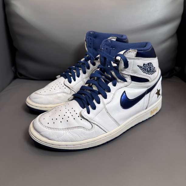 90新 maje 42.5码 aj1 白蓝 无盒 9新 鞋