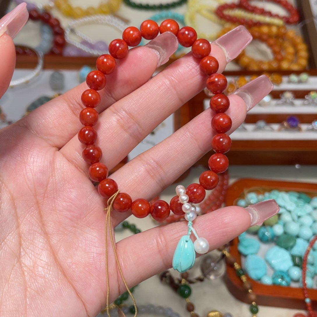 南红玛瑙手链未镶嵌