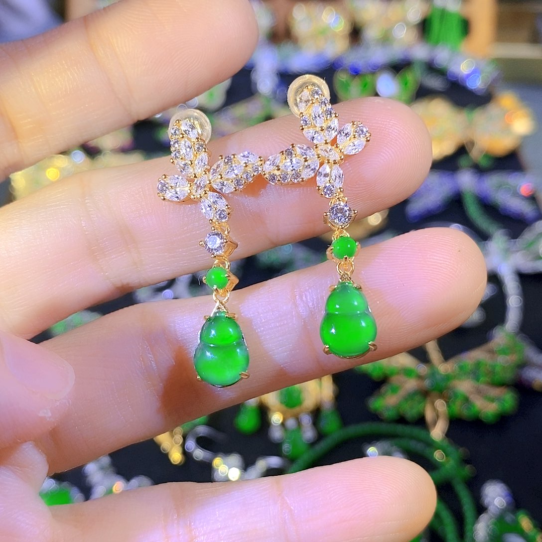 吊坠(不含链)银S925镶嵌翡翠