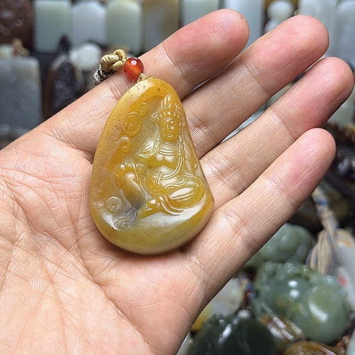 陕***店和田玉未镶嵌挂件