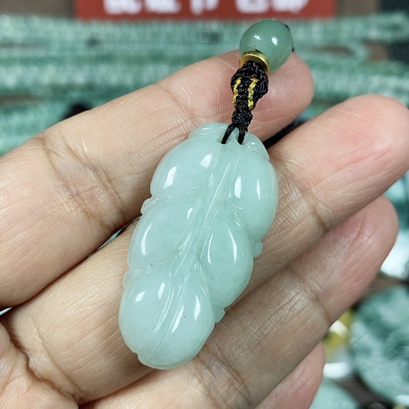 【闪购商品】翡翠颈饰未镶嵌玉吊坠翡翠玉双面金枝玉叶