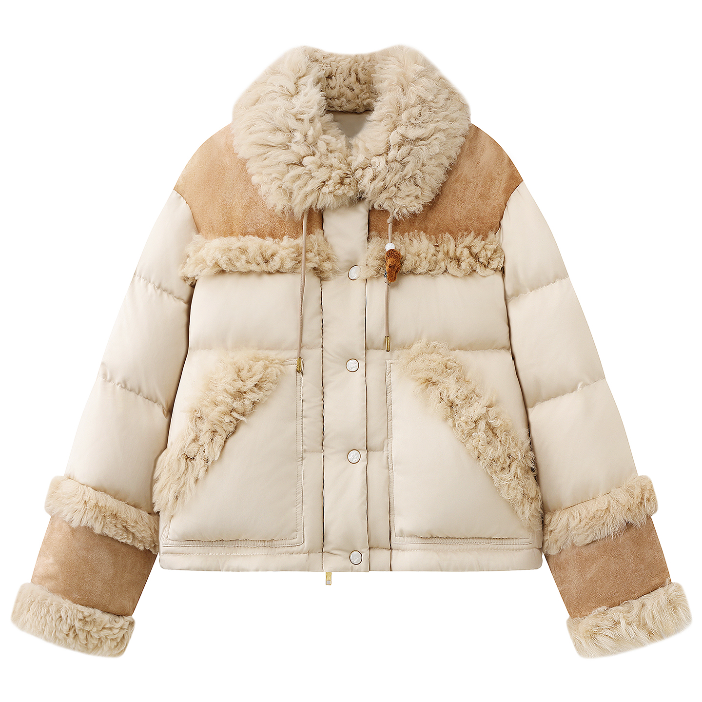 【S2116】伤心小熊系列25冬新拼接面包羽绒服上衣