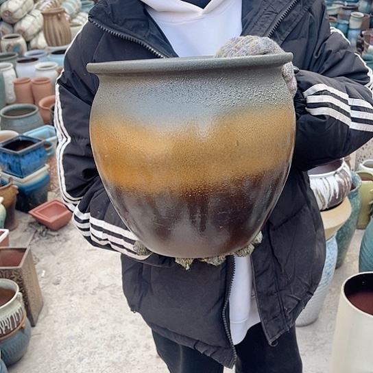 紫砂花盆高度25口径25