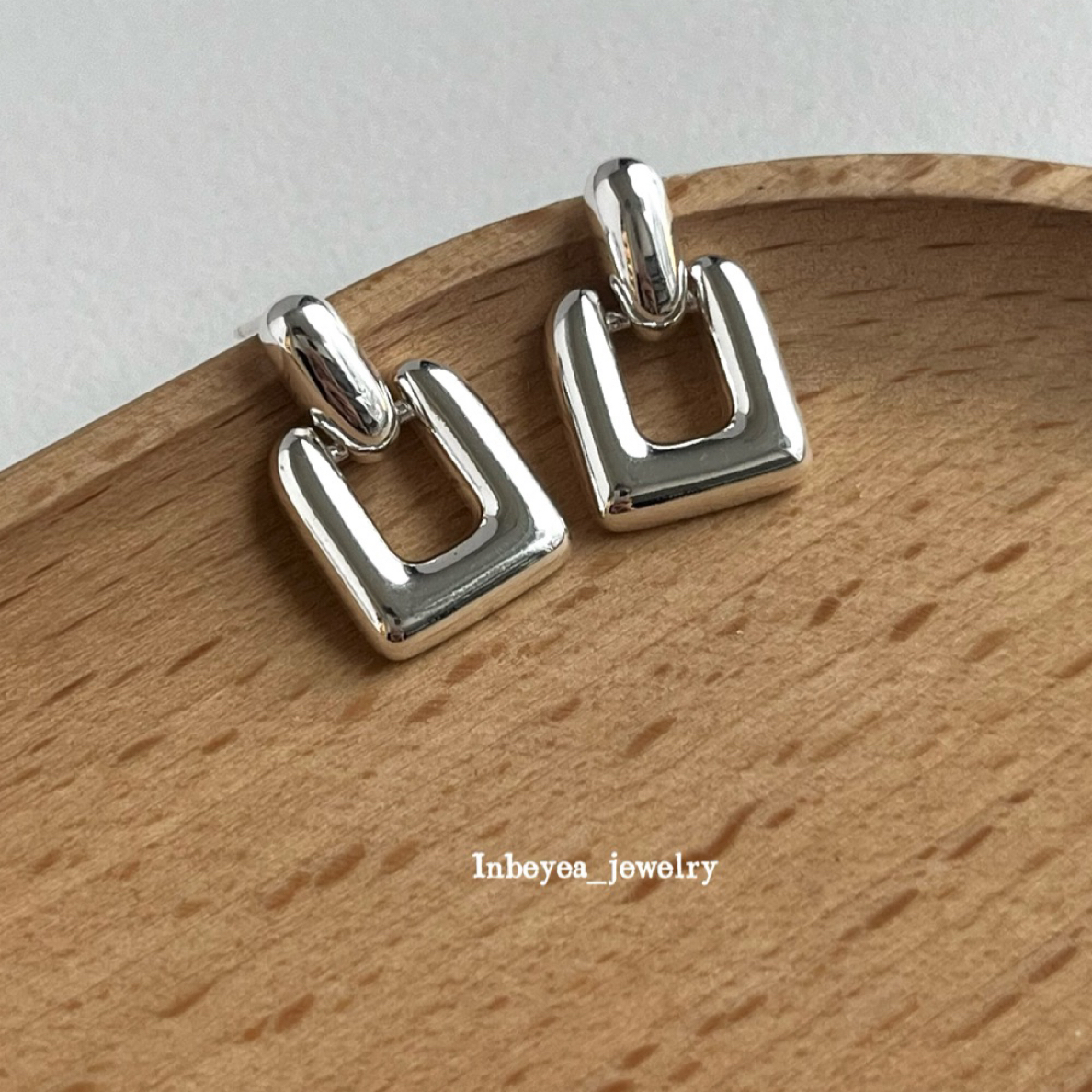 铜合金耳饰 镂空方形耳环 16879