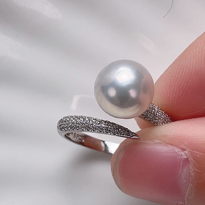 淡水珍珠戒指银S925镶嵌N**a