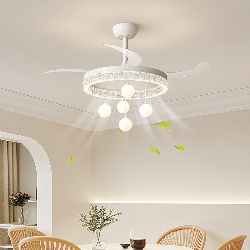 2025全光谱款式温馨奶油风高档设计师款式餐厅卧室风扇灯