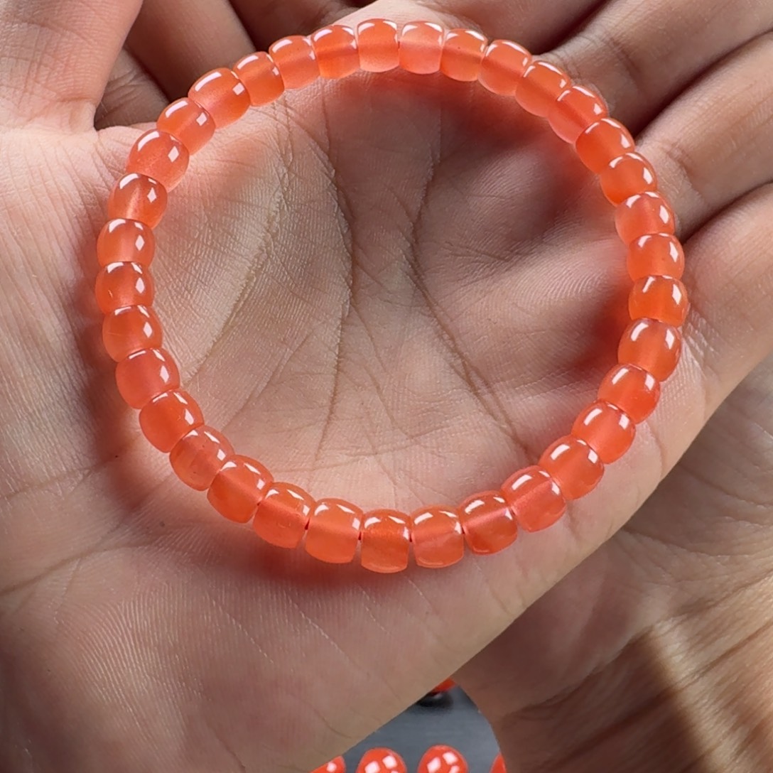 南红玛瑙未镶嵌直切单圈6+