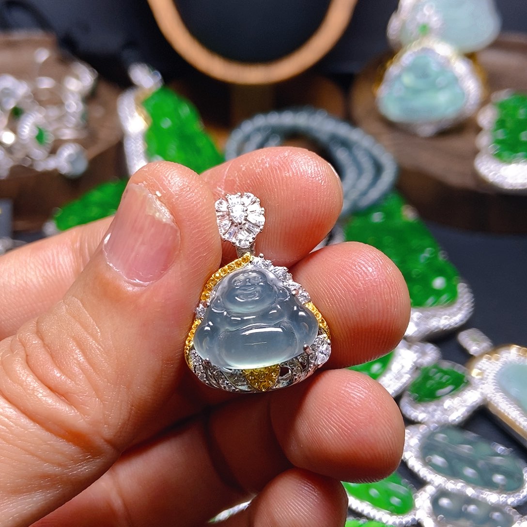 翡翠吊坠(不含链)银S925镶嵌174吊坠