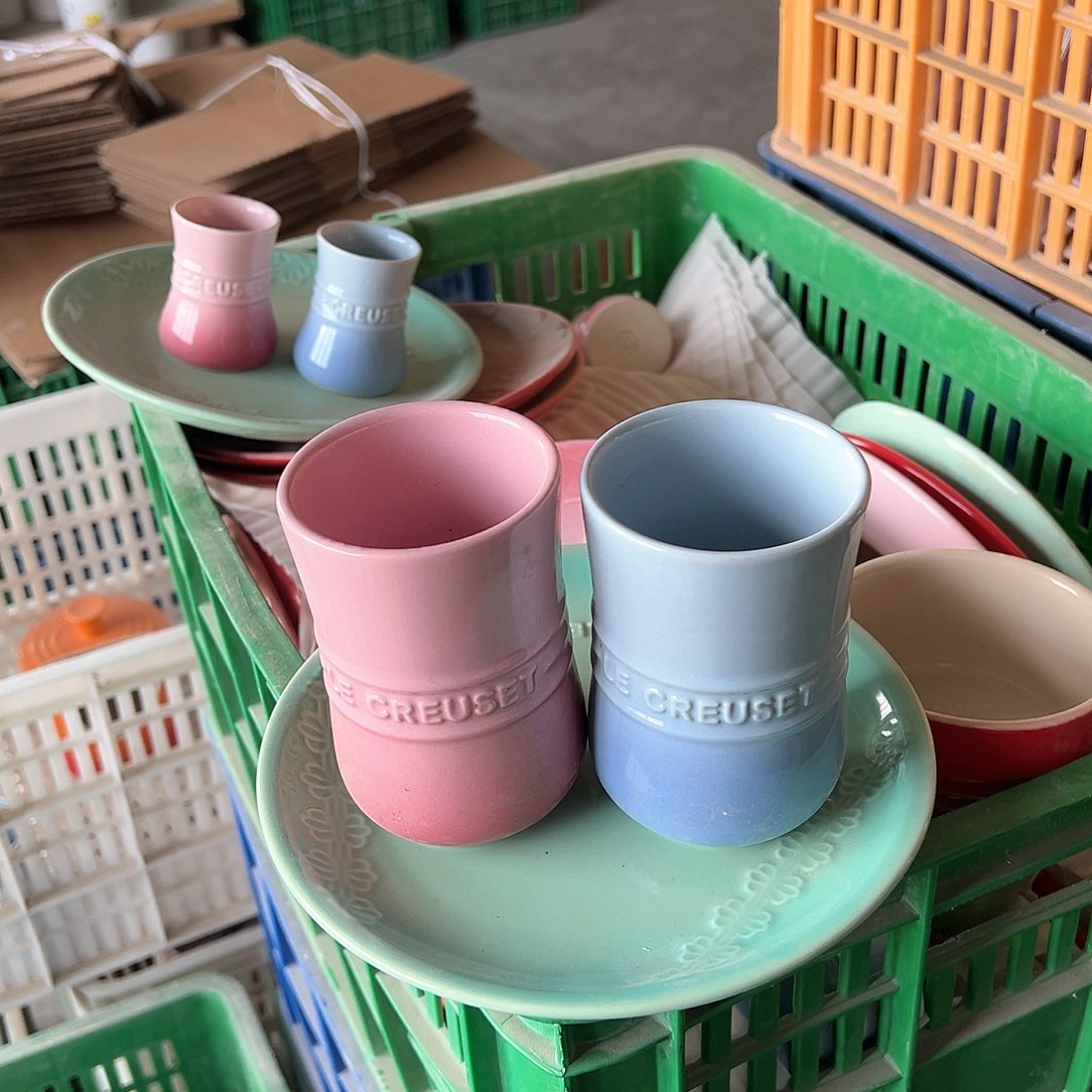 陶瓷 小收腰杯 天蓝 粉色