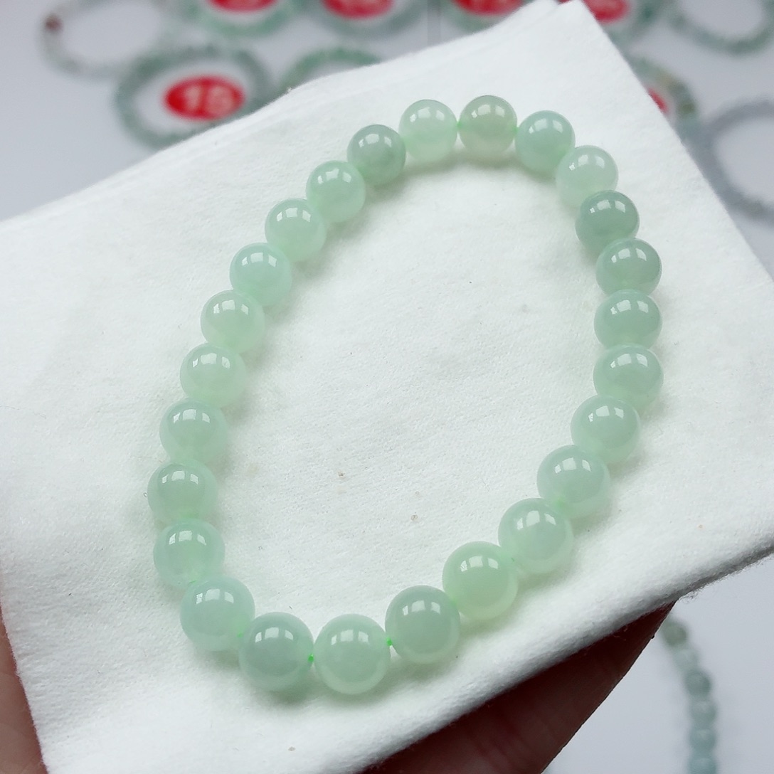 谁***颜翡翠未镶嵌手链卡7.7（货头）