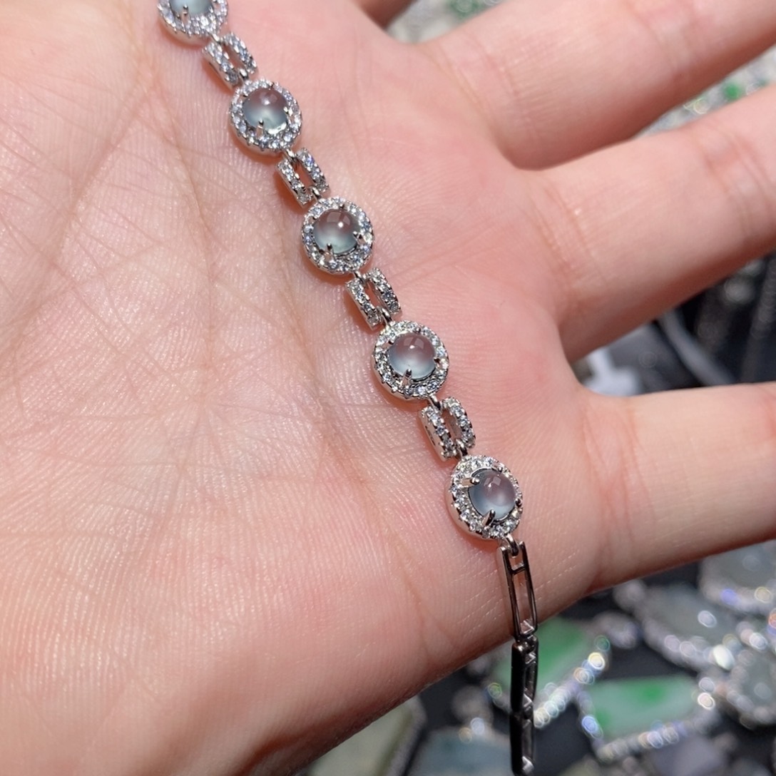 翡翠手链银S925镶嵌j j k k
