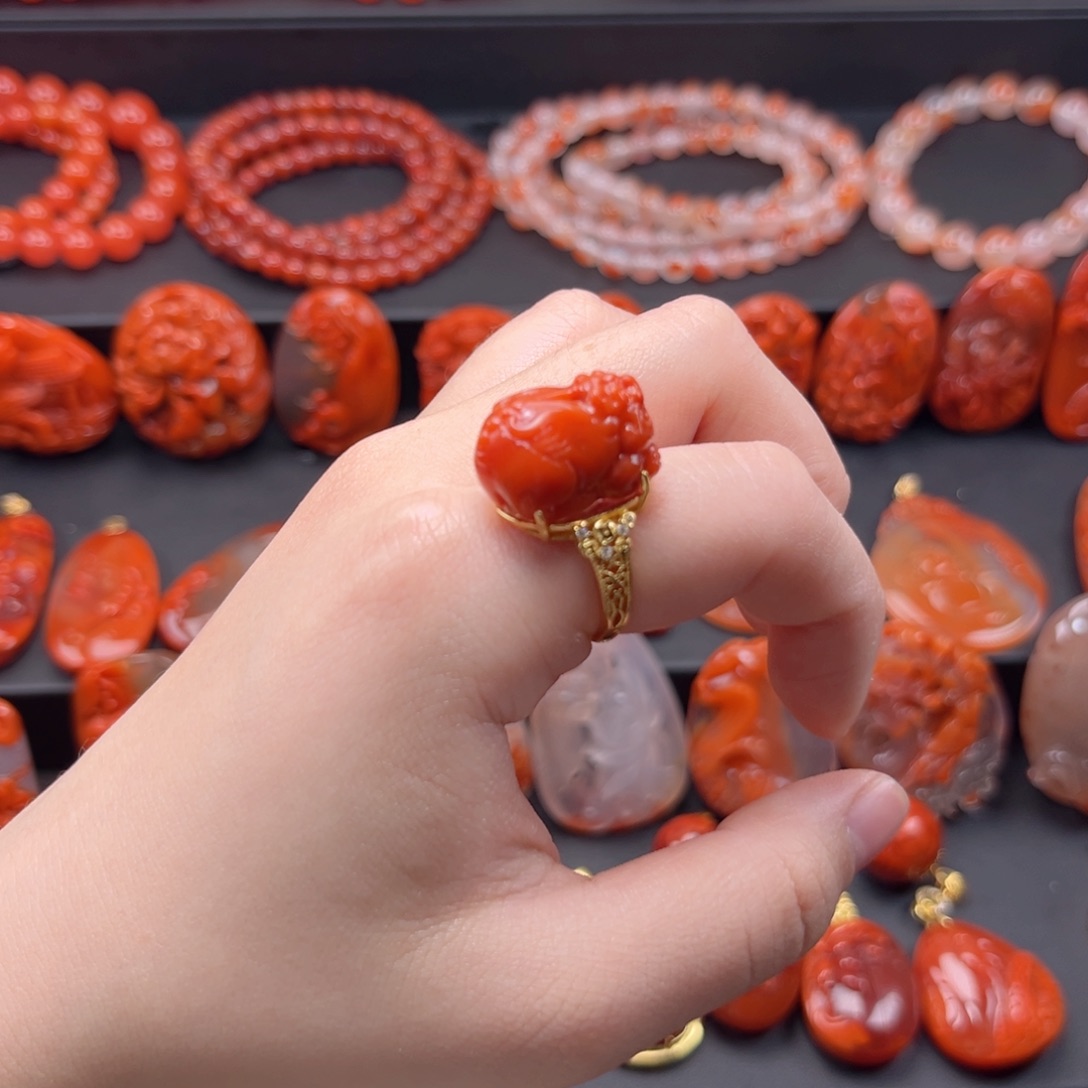 南红玛瑙南红银S925镶嵌