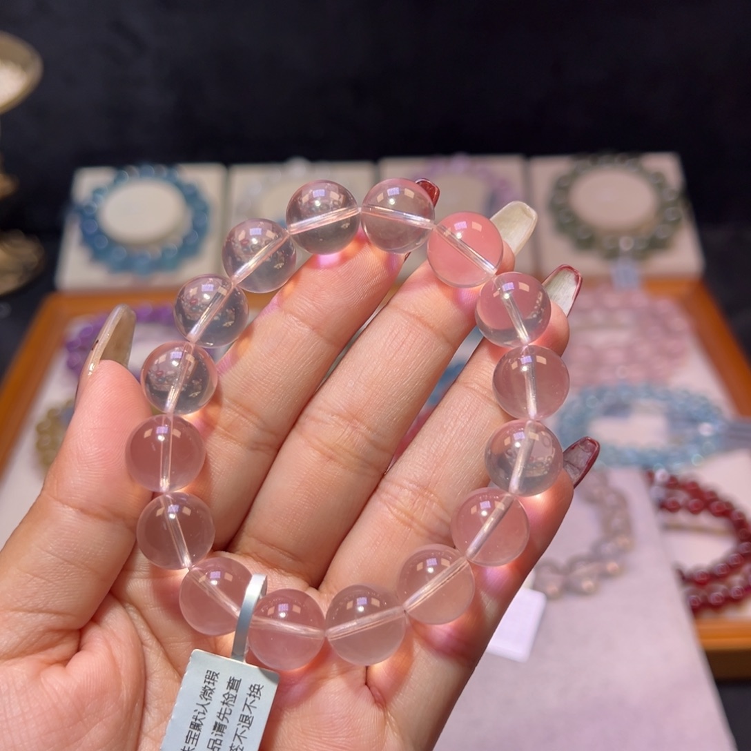 水晶手串未镶嵌丫**妈冰橘马粉12.5m m