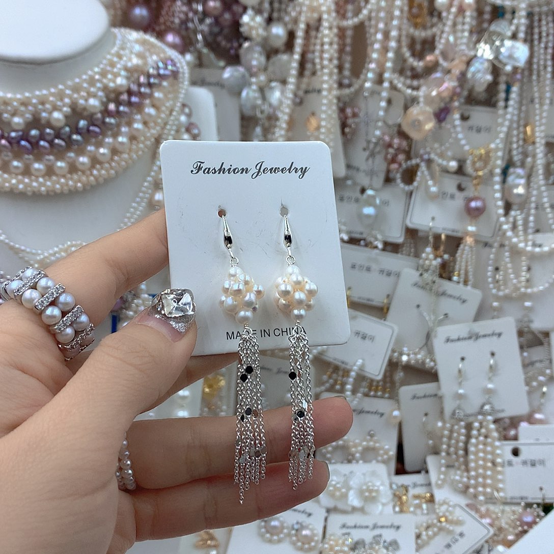 耳饰淡水珍珠银S925镶嵌