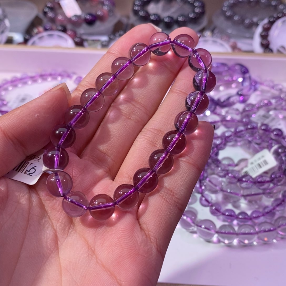 水晶手串未镶嵌安*紫水晶9+