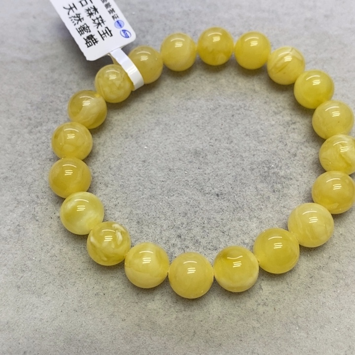 蜜蜡裸石未镶嵌手串