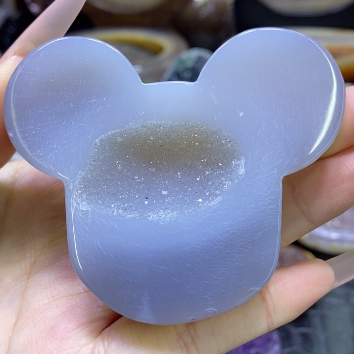 未镶嵌珠宝半成品水晶白晶米奇