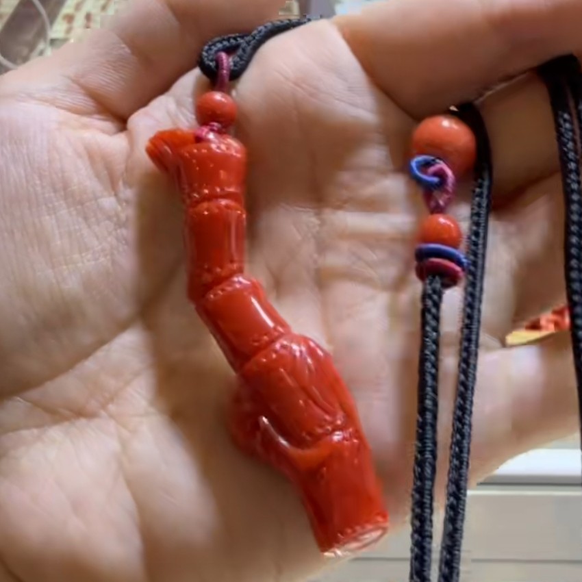 天然宝石红珊瑚项链