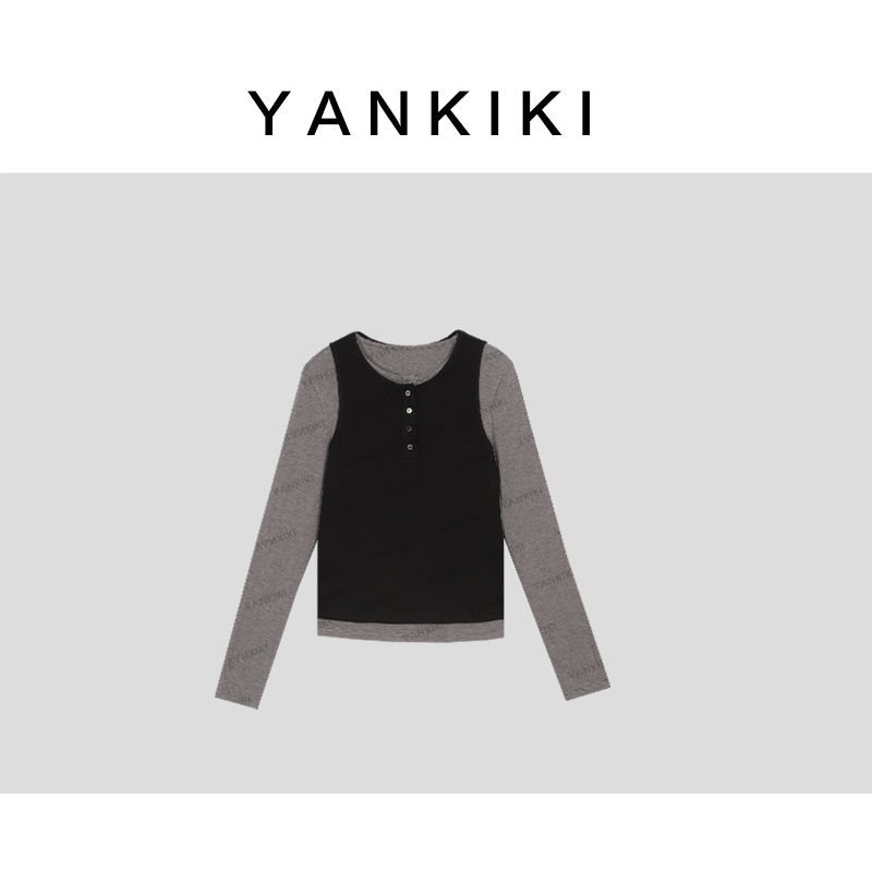 黑灰两件套  YANKIKI 2025秋季新款new