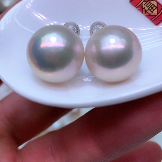 淡水珍珠耳饰银S925镶嵌