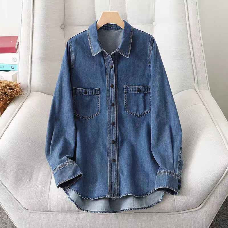 牛仔衣短款201~300时尚百搭休闲翻领水洗长袖简约修身