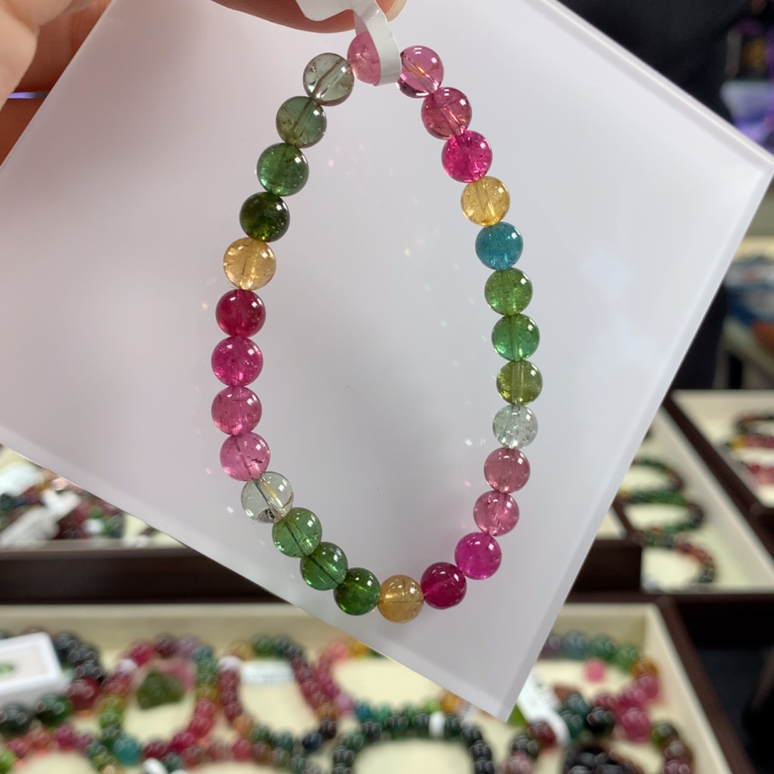 碧玺手链未镶嵌6.8毫米左右