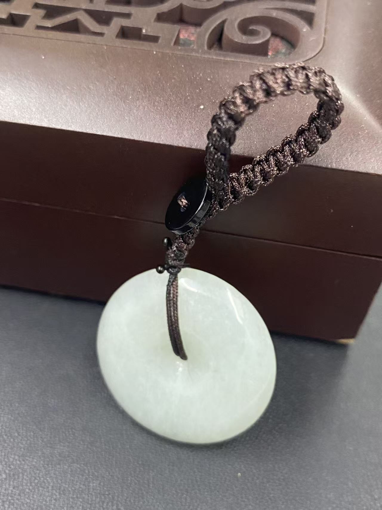 平安扣钥匙扣DIY手工编织天然缅甸翡翠A货