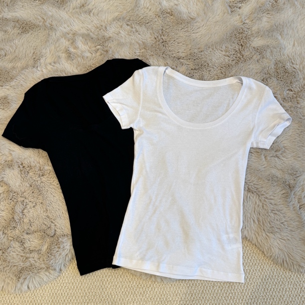 XHCHIC 25设计师款U领百搭修身显瘦短袖T