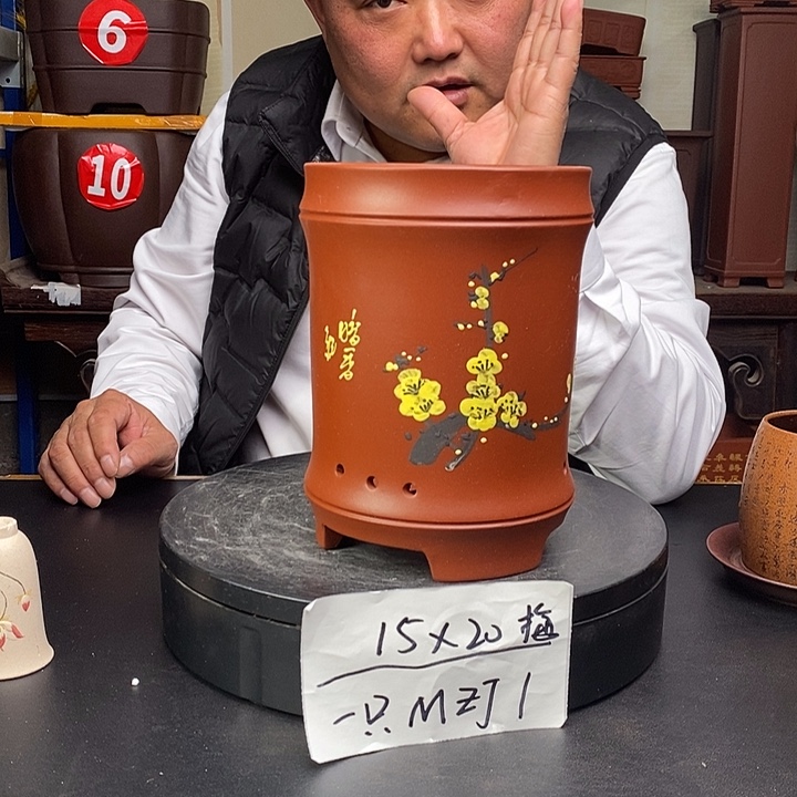 紫砂花盆货号一只MZJ1