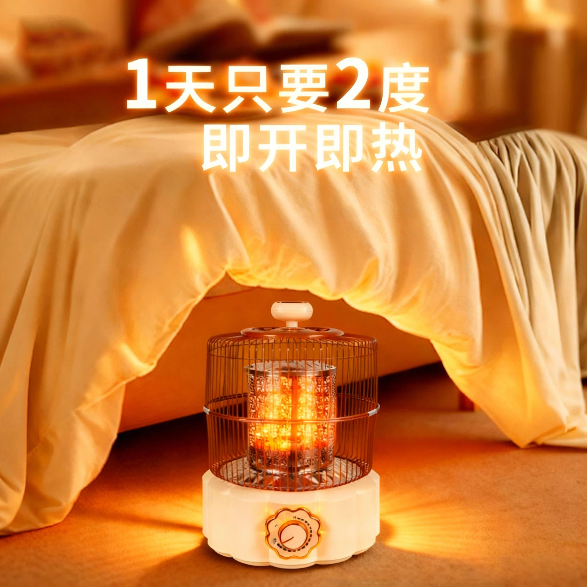 烤火炉取暖器鸟笼桌面桌下小太阳静音烤火炉取暖家用家用办公室