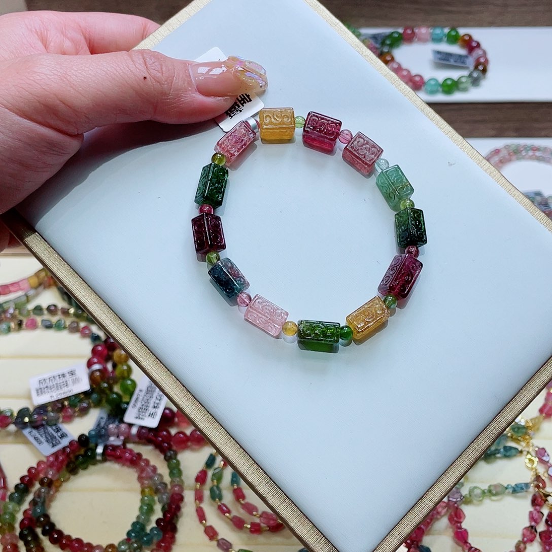 碧玺手串未镶嵌多样性发其一