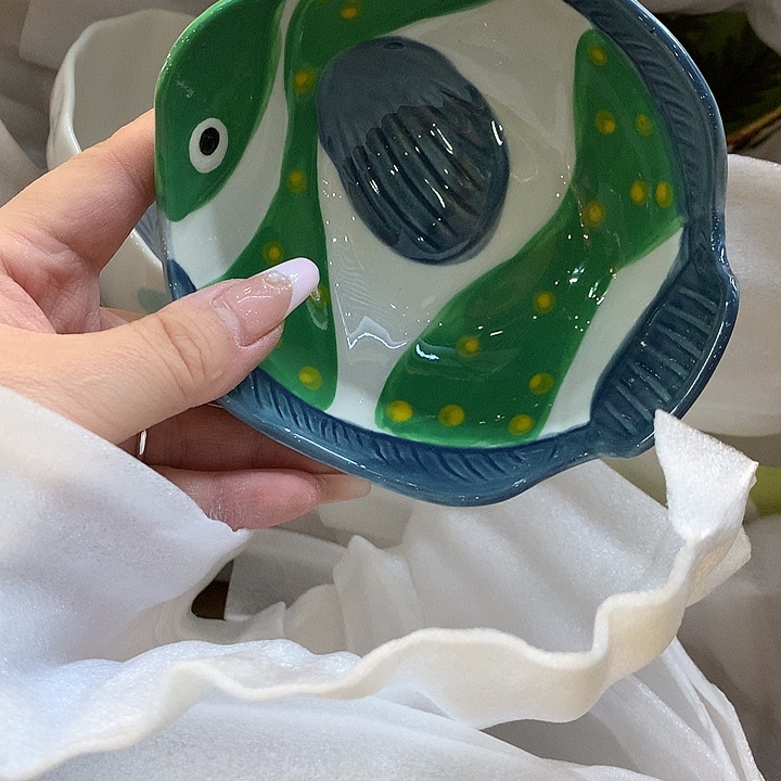 瓷鱼鱼鱼米饭碗好看