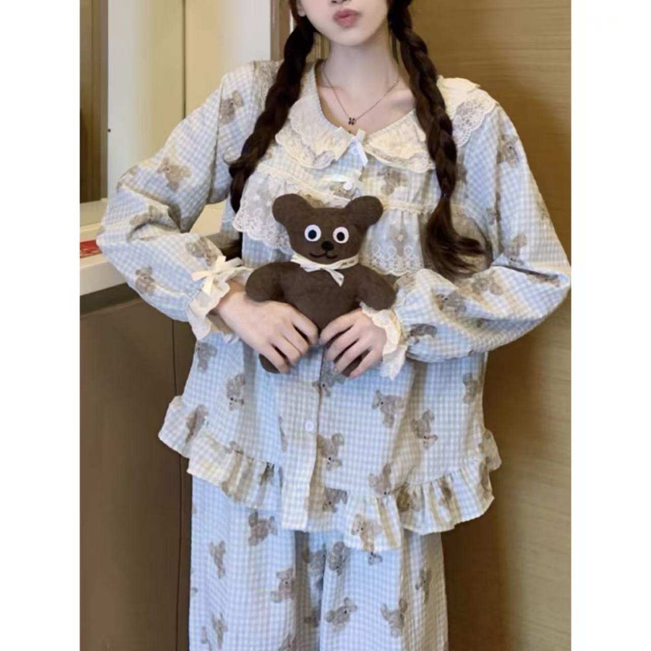 韩系甜美可爱小熊睡衣套装31988