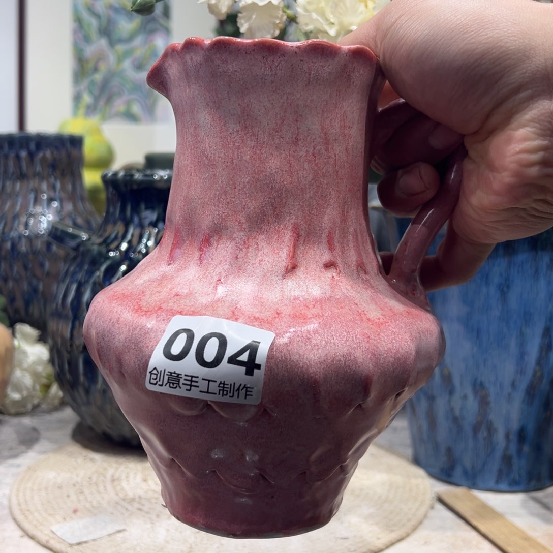 摆件陶瓷花瓶高20口7