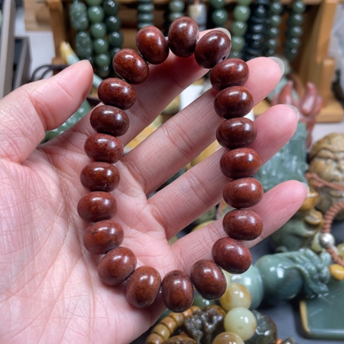 【闪购商品】岫岩河磨玉（透闪石质玉）手链未镶嵌