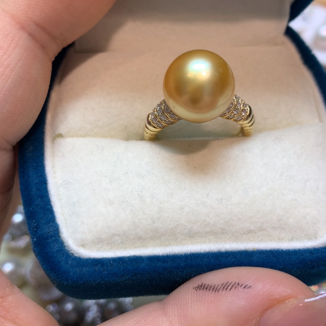 海水珍珠戒指银S925镶嵌