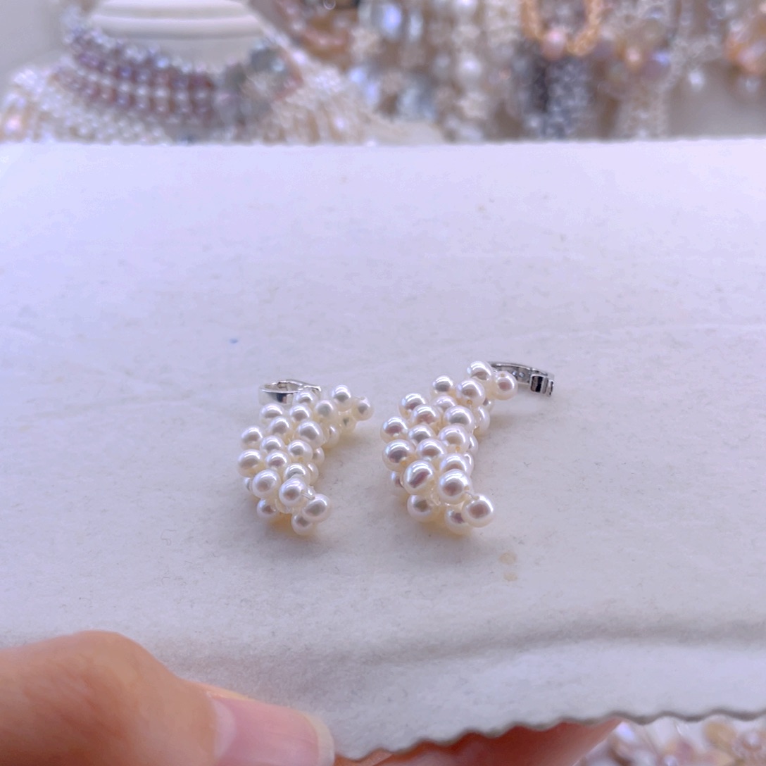 未镶嵌耳饰淡水珍珠吊坠