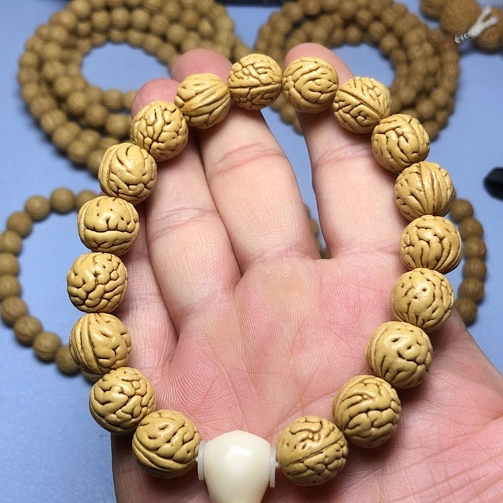 桃核吊坠野生肠纹