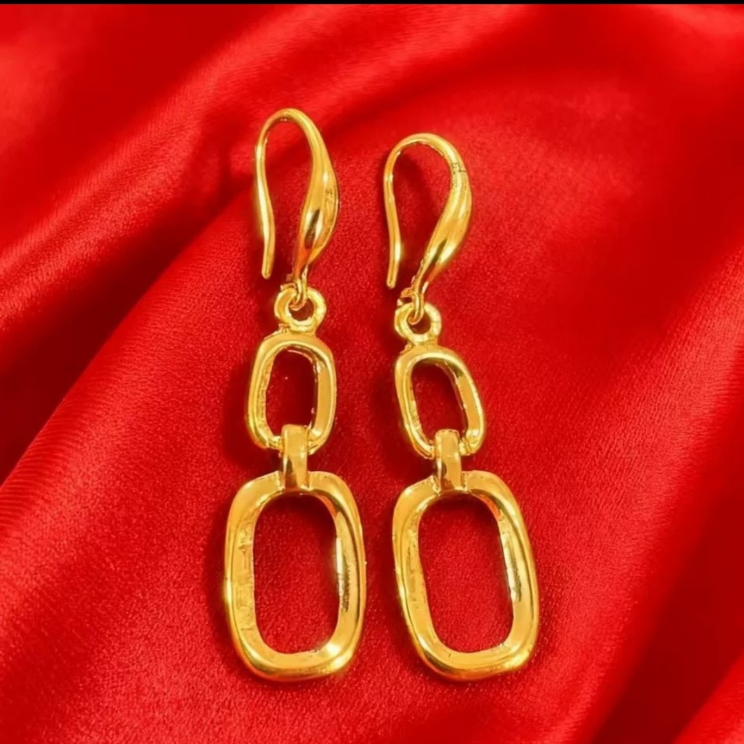 铜合金耳饰 铜合金【优雅方形耳勾款】气质  精美  时尚  百搭