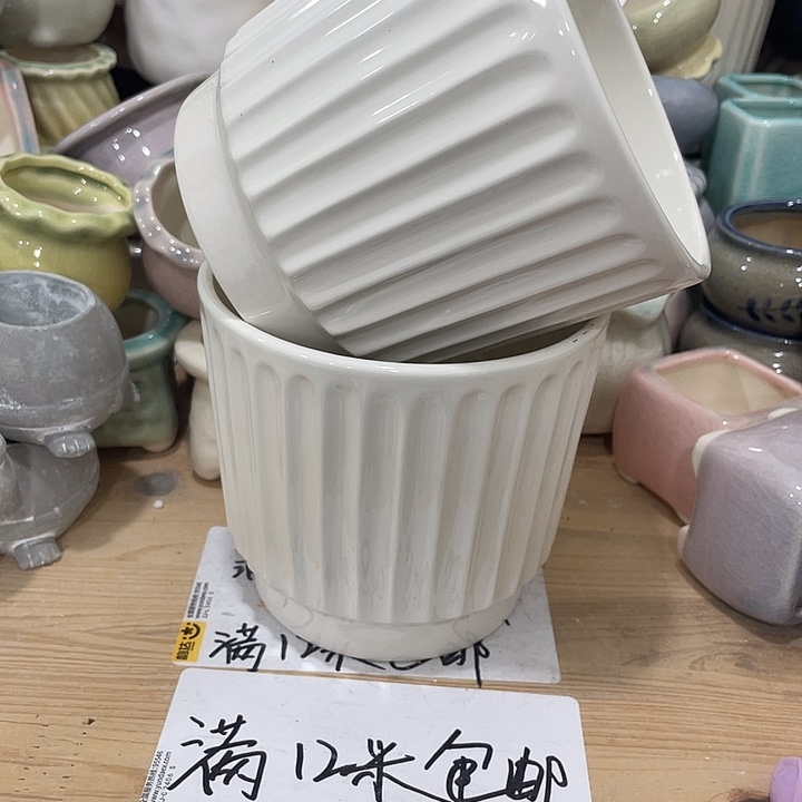 红陶高温陶瓷花盆凑12米包邮