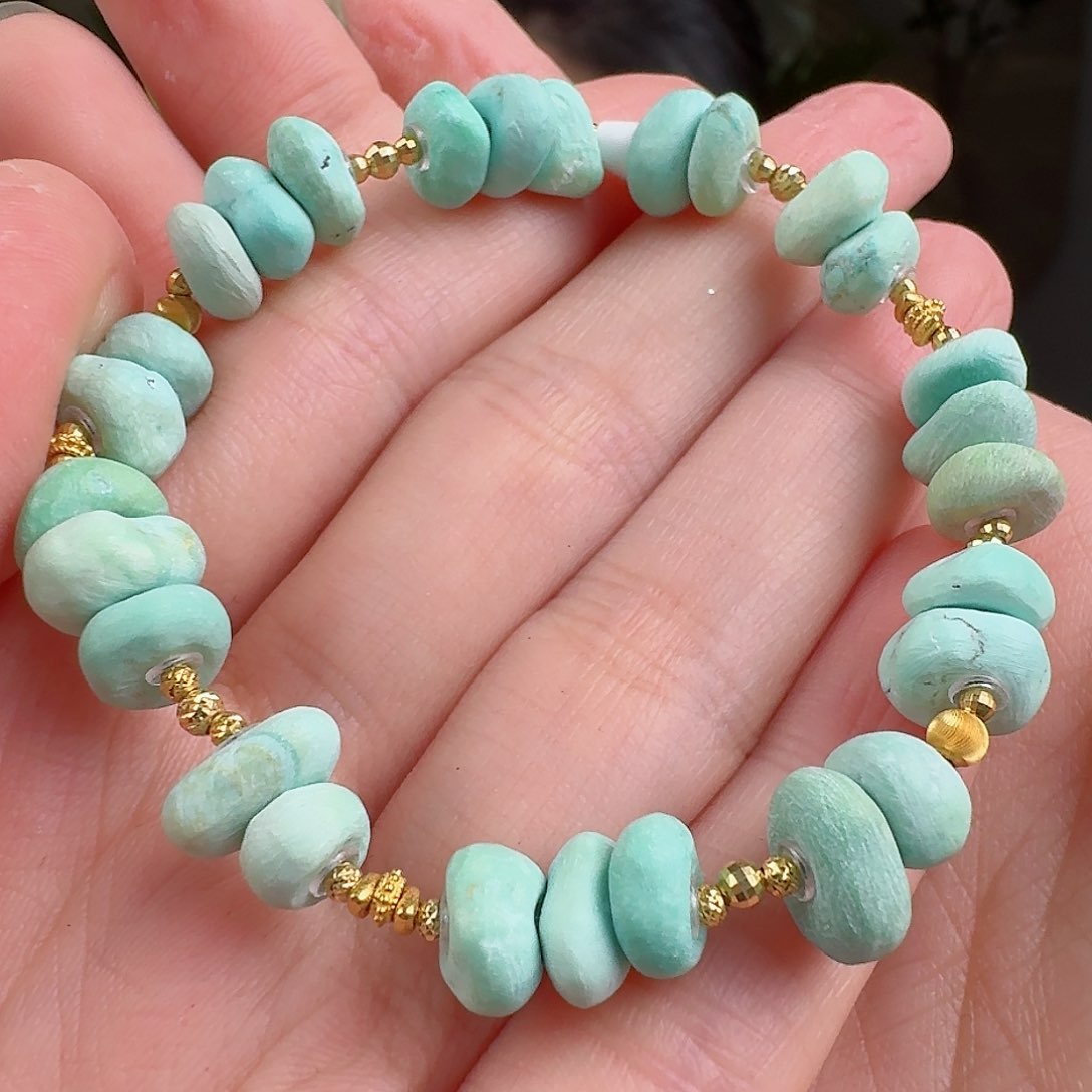 绿松石珠宝奇石18K金镶嵌