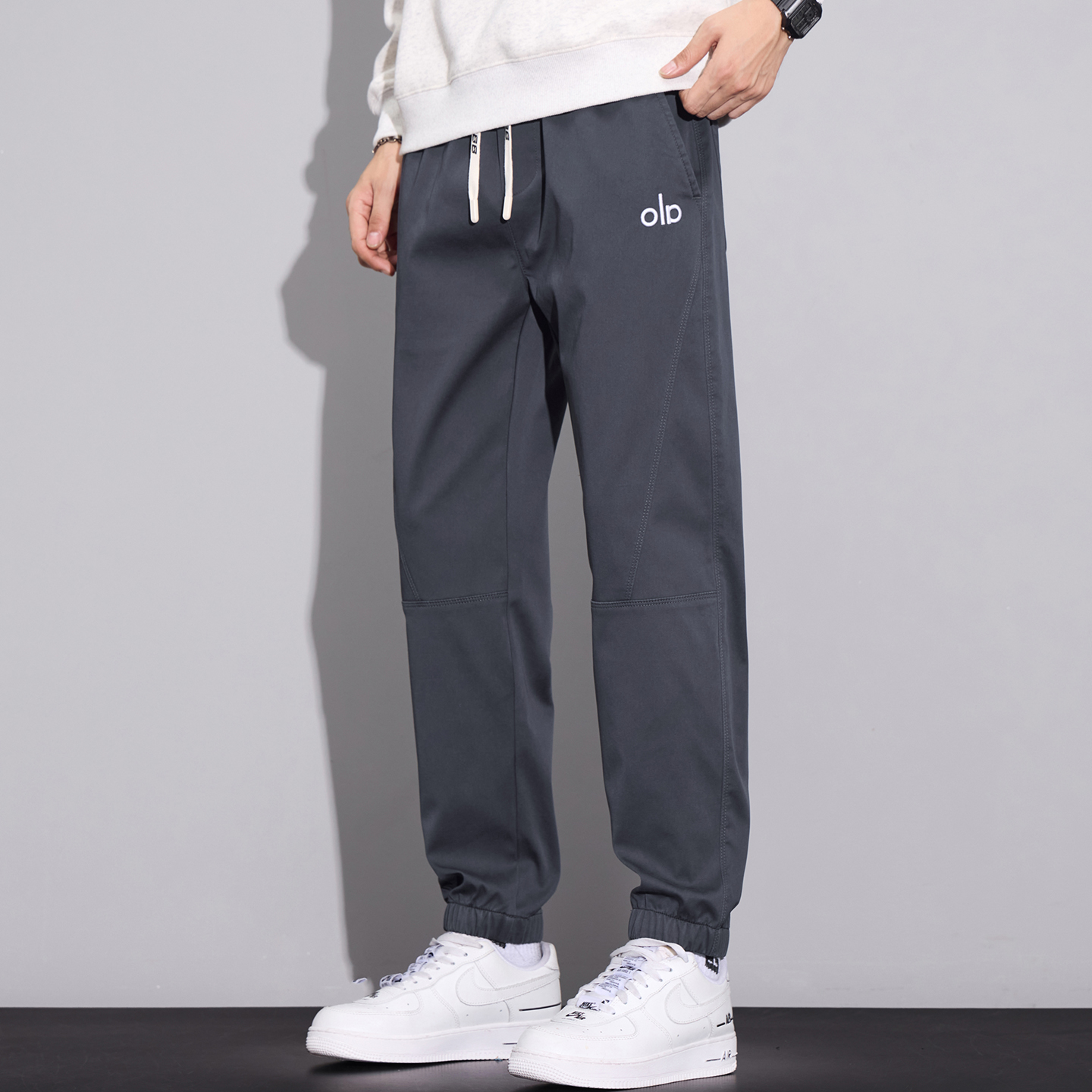 2025秋冬厚款高棉时尚潮流百搭休闲束脚裤男K91#