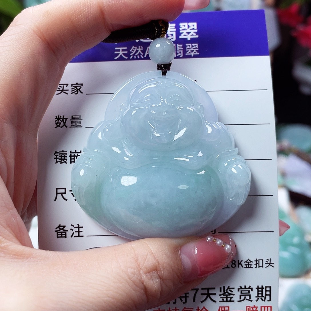 翡翠未镶嵌颈饰佛公18